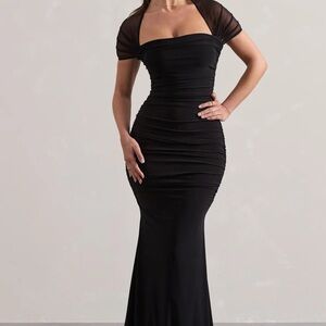 Black fish tail maxi dress